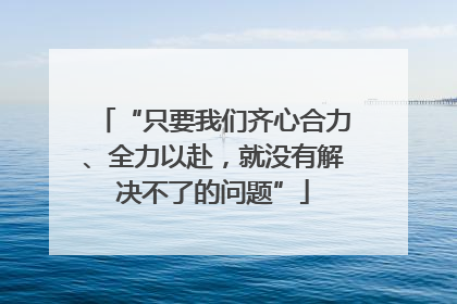“只要我们齐心合力、全力以赴，就没有解决不了的问题”