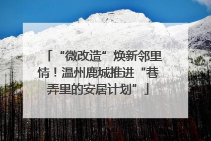 “微改造”焕新邻里情！温州鹿城推进“巷弄里的安居计划”