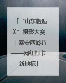 “山东邂逅美”摄影大赛｜泰安西岭巷——网红打卡新地标