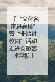 “文化名家进高校”暨“非遗进校园”活动走进安徽艺术学院