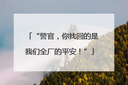 “警官，你找回的是我们全厂的平安！”