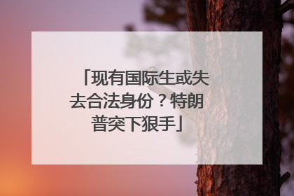 现有国际生或失去合法身份？特朗普突下狠手