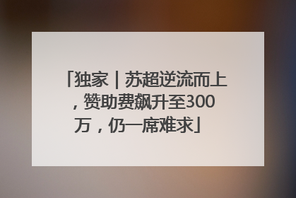 独家｜苏超逆流而上，赞助费飙升至300万，仍一席难求