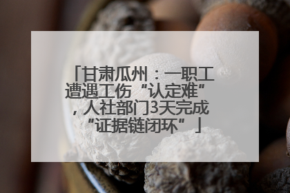 甘肃瓜州：一职工遭遇工伤“认定难”，人社部门3天完成“证据链闭环”