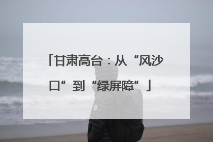甘肃高台：从“风沙口”到“绿屏障”