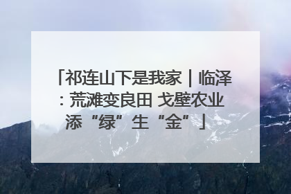祁连山下是我家｜临泽：荒滩变良田 戈壁农业添“绿”生“金”