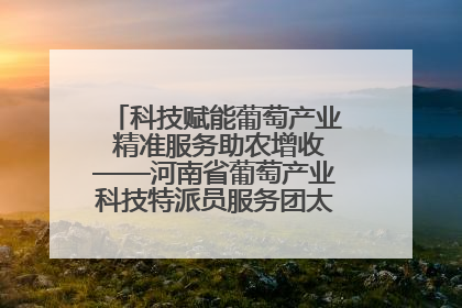 科技赋能葡萄产业 精准服务助农增收——河南省葡萄产业科技特派员服务团太康县科技服务纪实