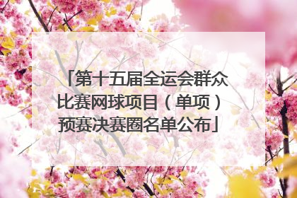 第十五届全运会群众比赛网球项目（单项）预赛决赛圈名单公布