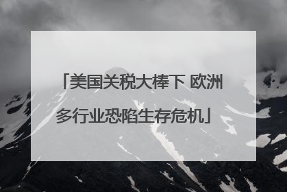 美国关税大棒下 欧洲多行业恐陷生存危机