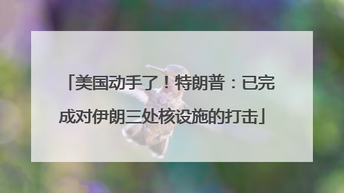 美国动手了！特朗普：已完成对伊朗三处核设施的打击