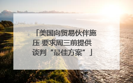 美国向贸易伙伴施压 要求周三前提供谈判“最佳方案”