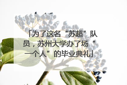 为了这名“苏超”队员，苏州大学办了场“一个人”的毕业典礼