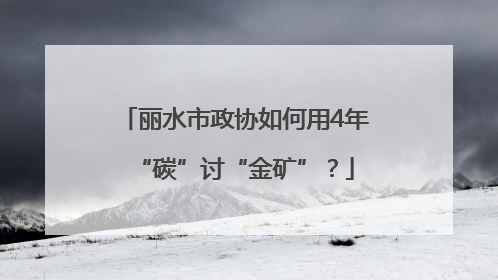 丽水市政协如何用4年“碳”讨“金矿”？