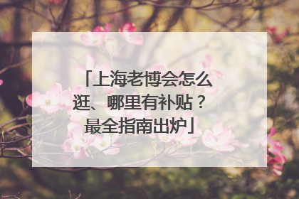 上海老博会怎么逛、哪里有补贴？最全指南出炉