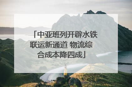 中亚班列开辟水铁联运新通道 物流综合成本降四成