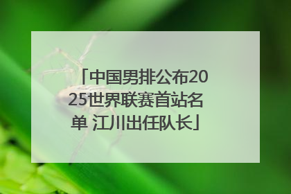 中国男排公布2025世界联赛首站名单 江川出任队长