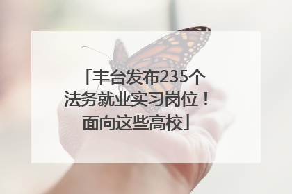 丰台发布235个法务就业实习岗位！面向这些高校