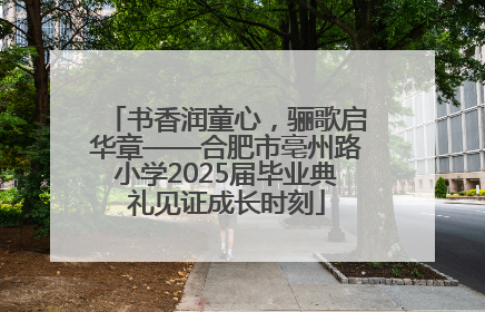 书香润童心，骊歌启华章——合肥市亳州路小学2025届毕业典礼见证成长时刻