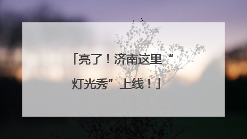 亮了！济南这里“灯光秀”上线！
