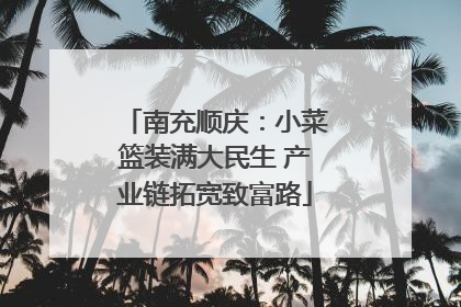 南充顺庆：小菜篮装满大民生 产业链拓宽致富路