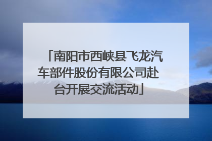 南阳市西峡县飞龙汽车部件股份有限公司赴台开展交流活动