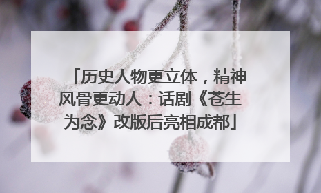 历史人物更立体，精神风骨更动人：话剧《苍生为念》改版后亮相成都