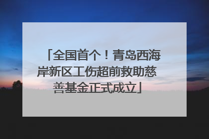 全国首个！青岛西海岸新区工伤超前救助慈善基金正式成立