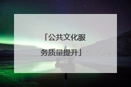 公共文化服务质量提升