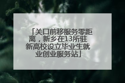 关口前移服务零距离，新乡在13所驻新高校设立毕业生就业创业服务站