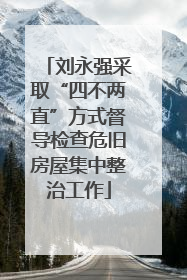 刘永强采取“四不两直”方式督导检查危旧房屋集中整治工作