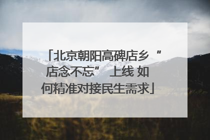 北京朝阳高碑店乡“店念不忘” 上线 如何精准对接民生需求