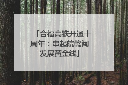 合福高铁开通十周年：串起皖赣闽发展黄金线