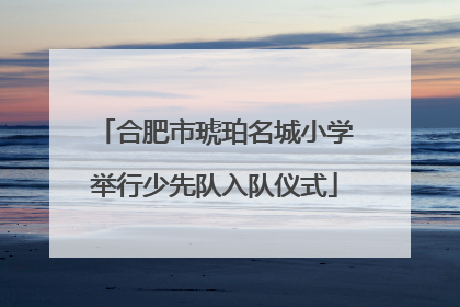 合肥市琥珀名城小学举行少先队入队仪式