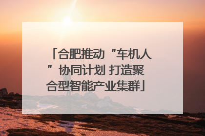 合肥推动“车机人”协同计划 打造聚合型智能产业集群