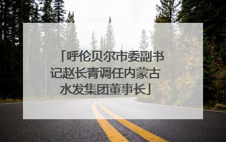 呼伦贝尔市委副书记赵长青调任内蒙古水发集团董事长