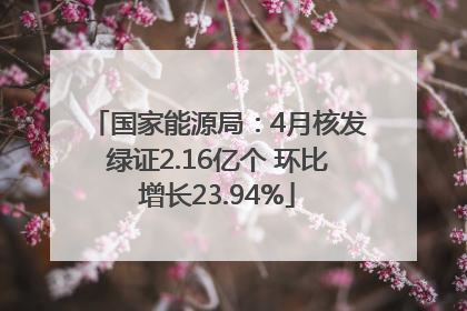 国家能源局：4月核发绿证2.16亿个 环比增长23.94%