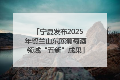 宁夏发布2025年贺兰山东麓葡萄酒领域“五新”成果