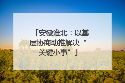 安徽淮北：以基层协商助推解决“关键小事”