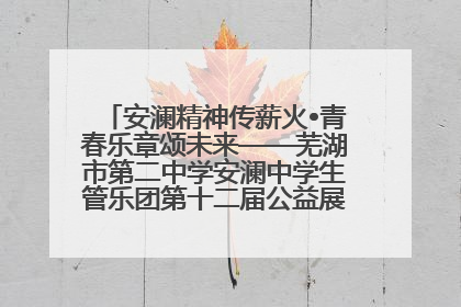 安澜精神传薪火•青春乐章颂未来——芜湖市第二中学安澜中学生管乐团第十二届公益展演圆满举行