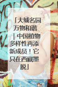 大城名园 万物和谐｜中国植物多样性再添新成员！它只在西藏墨脱