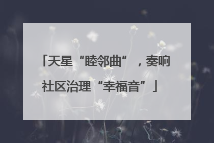 天星“睦邻曲”，奏响社区治理“幸福音”