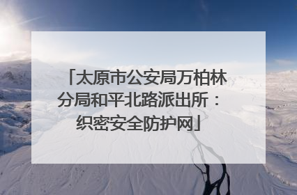 太原市公安局万柏林分局和平北路派出所：织密安全防护网
