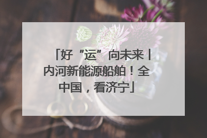 好“运”向未来丨内河新能源船舶！全中国，看济宁