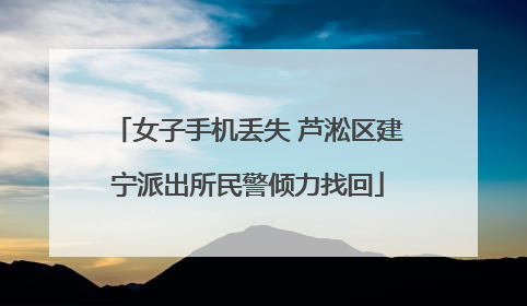 女子手机丢失 芦淞区建宁派出所民警倾力找回