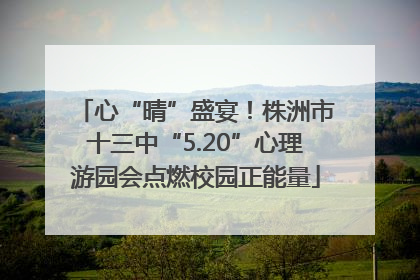 心“晴”盛宴！株洲市十三中“5.20”心理游园会点燃校园正能量