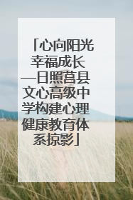心向阳光 幸福成长—日照莒县文心高级中学构建心理健康教育体系掠影