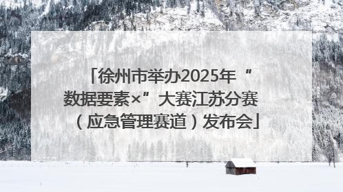 徐州市举办2025年“数据要素×”大赛江苏分赛（应急管理赛道）发布会