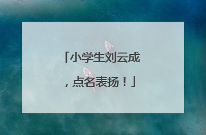小学生刘云成，点名表扬！