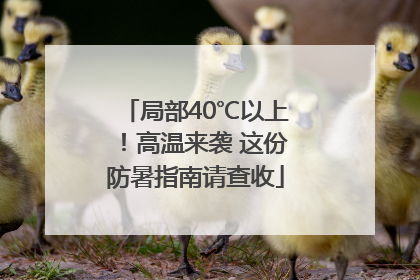 局部40℃以上！高温来袭 这份防暑指南请查收