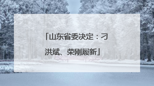 山东省委决定：刁洪斌、荣刚履新